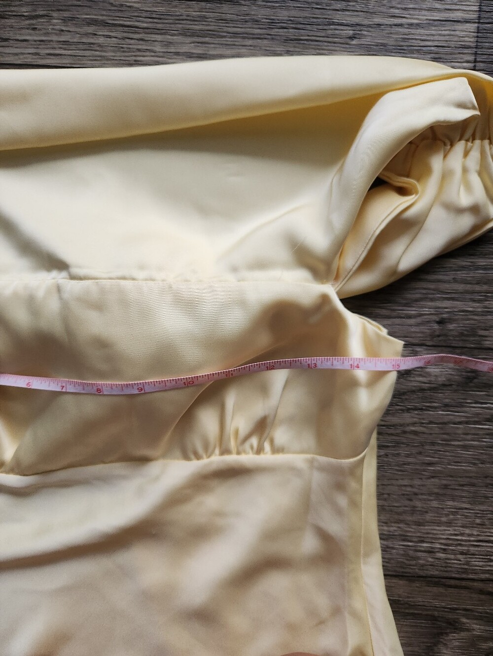Beginning Boutique Primrose Yellow Satin Off the Shoulder Mini Dress Size 6 - Picture 5 of 10